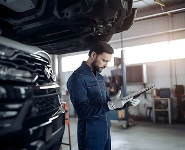 Mechanic working car